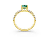 Yellow gold Oval Cut Cut Diamond Milgrain Marquise Band with Prong Setting_3