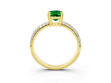 Yellow gold Oval Cut Cut Diamond Milgrain Marquise Band with Prong Setting_3