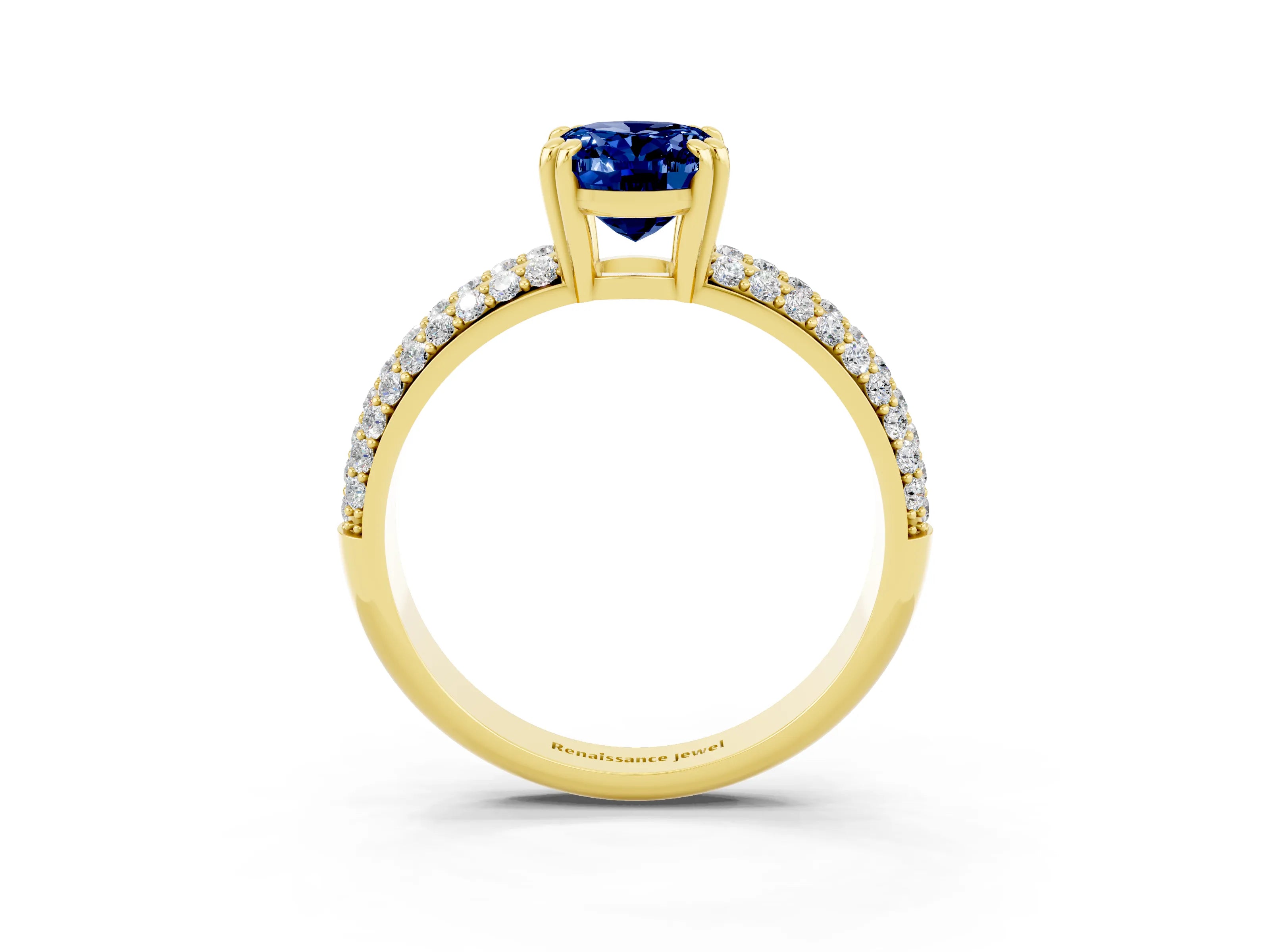 Yellow gold Oval Cut Cut Diamond Milgrain Marquise Band with Prong Setting_3