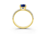 Yellow gold Oval Cut Cut Diamond Milgrain Marquise Band with Prong Setting_3