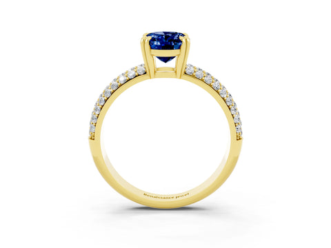 Yellow gold Oval Cut Cut Diamond Milgrain Marquise Band with Prong Setting_3