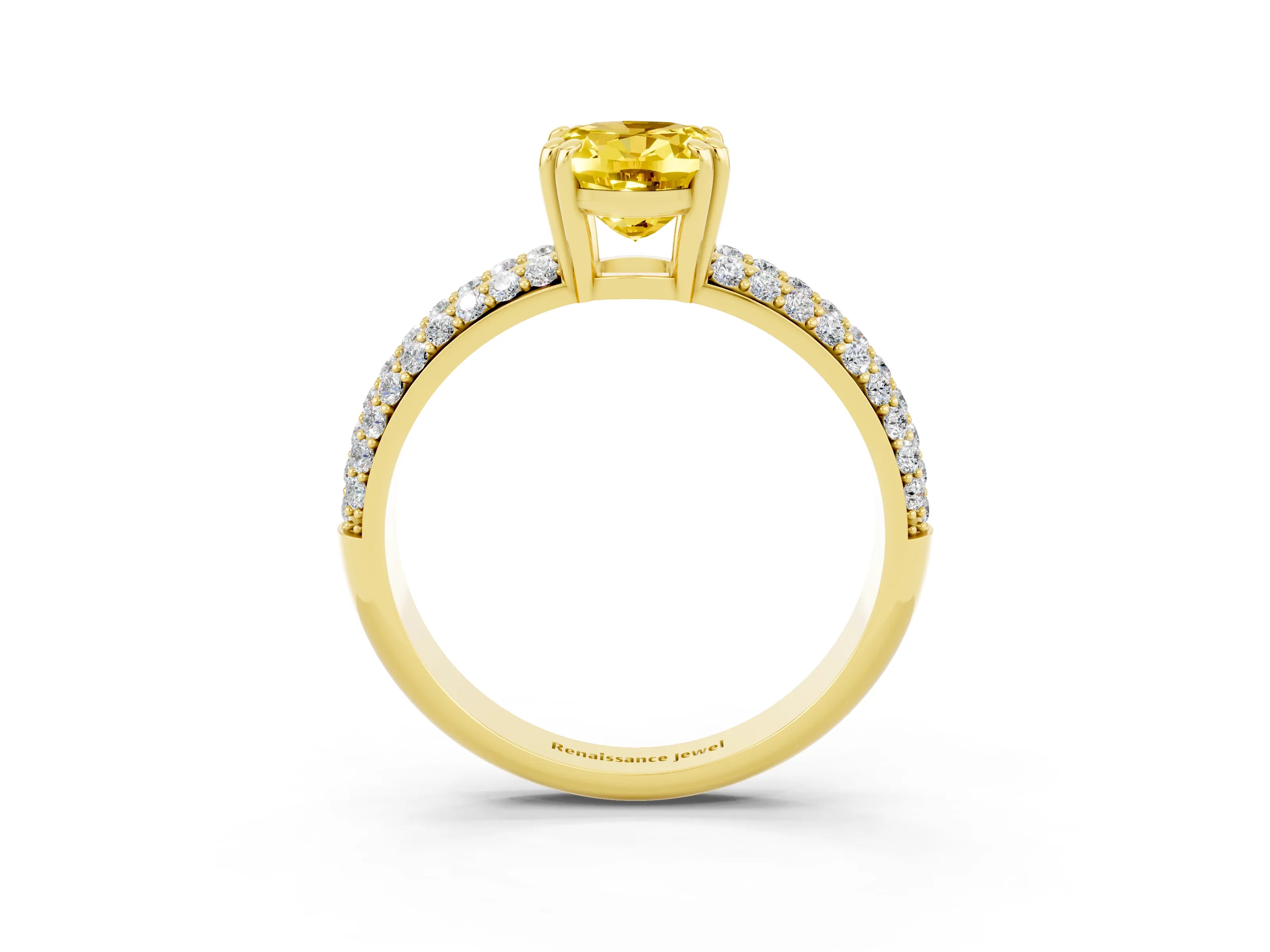 Yellow gold Oval Cut Cut Diamond Milgrain Marquise Band with Prong Setting_3