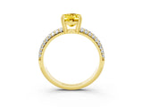 Yellow gold Oval Cut Cut Diamond Milgrain Marquise Band with Prong Setting_3