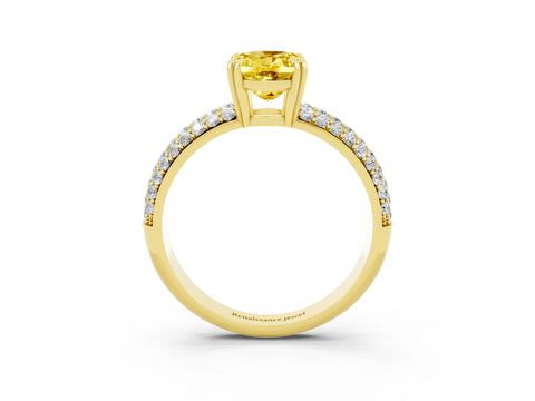 Yellow gold Oval Cut Cut Diamond Milgrain Marquise Band with Prong Setting_3