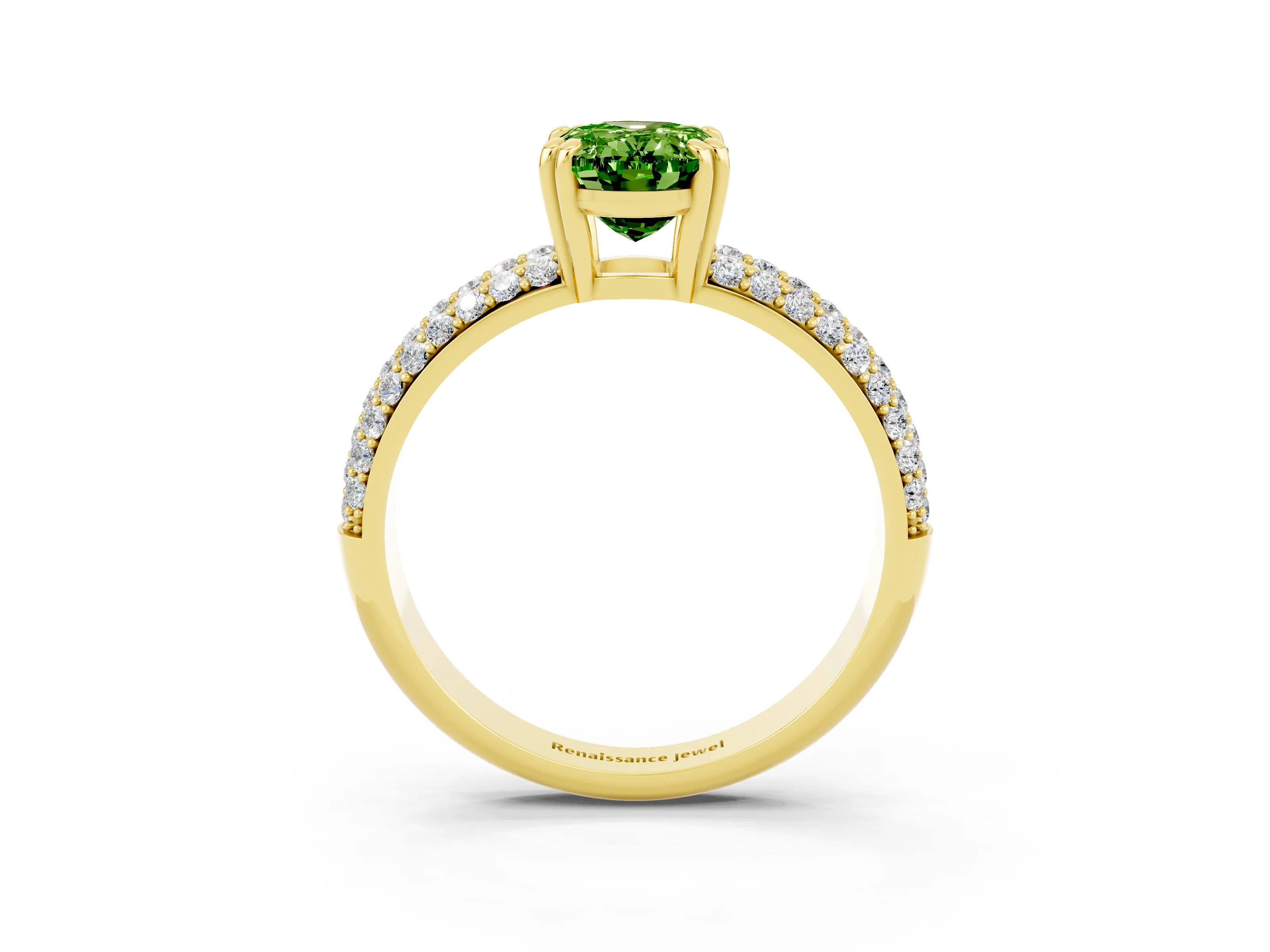 Yellow gold Oval Cut Cut Diamond Milgrain Marquise Band with Prong Setting_3