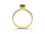 Yellow gold Oval Cut Cut Diamond Milgrain Marquise Band with Prong Setting_3