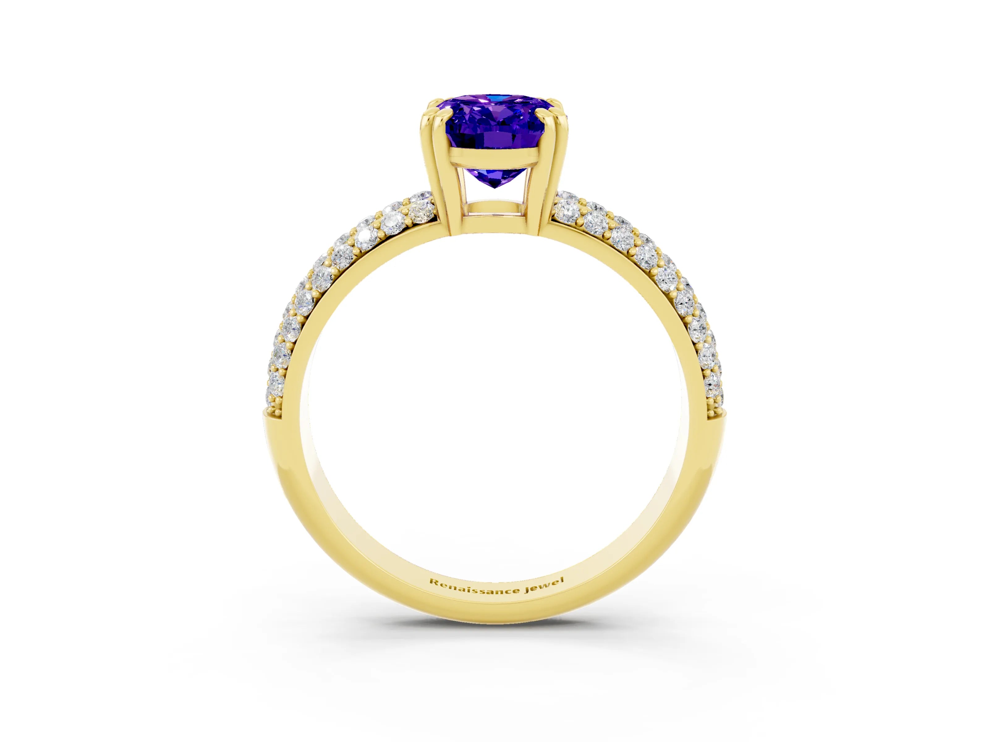 Yellow gold Oval Cut Cut Diamond Milgrain Marquise Band with Prong Setting_3
