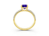 Yellow gold Oval Cut Cut Diamond Milgrain Marquise Band with Prong Setting_3