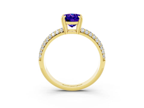 Yellow gold Oval Cut Cut Diamond Milgrain Marquise Band with Prong Setting_3