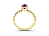 Yellow gold Oval Cut Cut Diamond Milgrain Marquise Band with Prong Setting_3