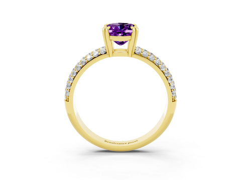 Yellow gold Oval Cut Cut Diamond Milgrain Marquise Band with Prong Setting_3