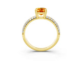 Yellow gold Oval Cut Cut Diamond Milgrain Marquise Band with Prong Setting_3