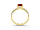 Yellow gold Oval Cut Cut Diamond Milgrain Marquise Band with Prong Setting_3