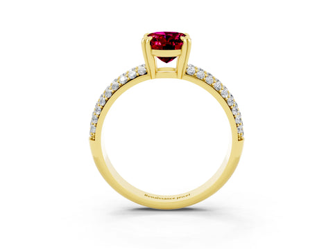 Yellow gold Oval Cut Cut Diamond Milgrain Marquise Band with Prong Setting_3