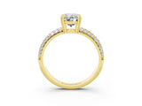 Yellow gold Oval Cut Cut Diamond Milgrain Marquise Band with Prong Setting_3