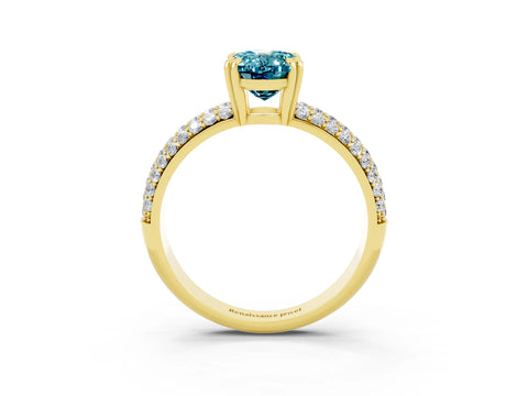 Yellow gold Oval Cut Cut Diamond Milgrain Marquise Band with Prong Setting_3