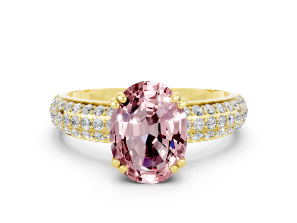 Yellow gold Oval Cut Cut Diamond Milgrain Marquise Band with Prong Setting