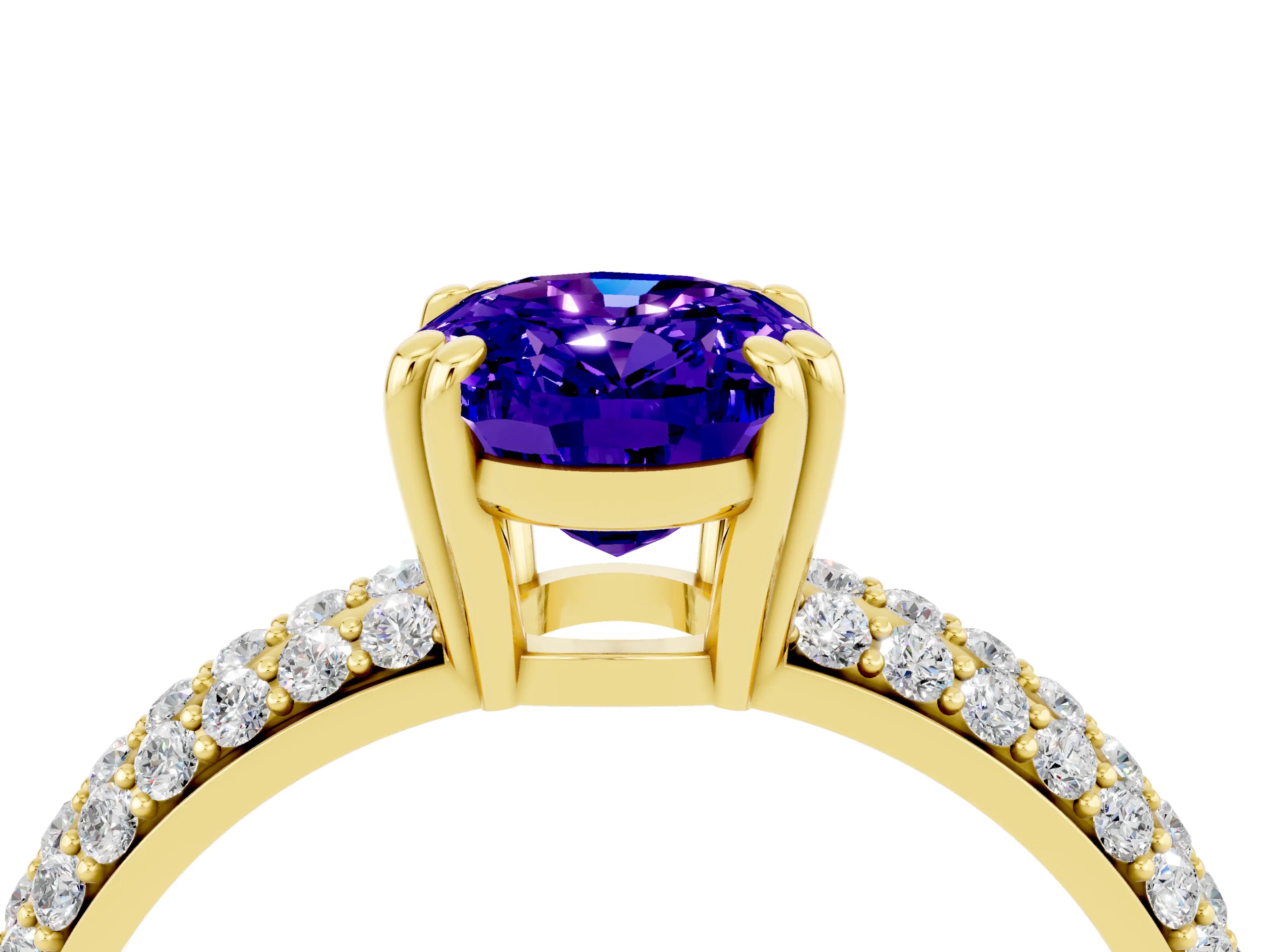 Yellow gold Oval Cut Cut Diamond Milgrain Marquise Band with Prong Setting_4