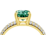 Yellow gold Oval Cut Cut Diamond Milgrain Marquise Band with Prong Setting_4
