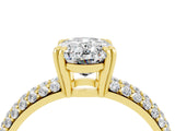 Yellow gold Oval Cut Cut Diamond Milgrain Marquise Band with Prong Setting_4
