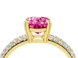 Yellow gold Oval Cut Cut Diamond Milgrain Marquise Band with Prong Setting_4