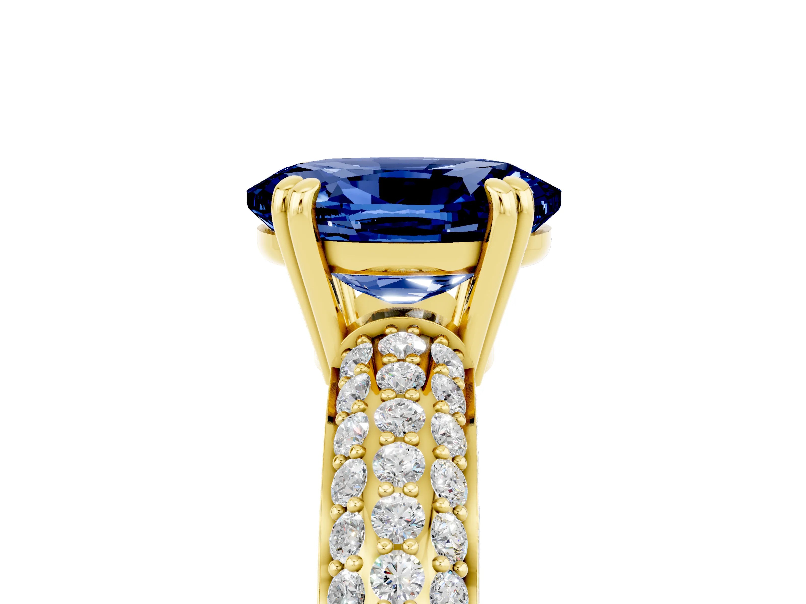 Yellow gold Oval Cut Cut Diamond Milgrain Marquise Band with Prong Setting_5