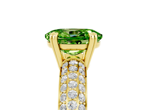 Yellow gold Oval Cut Cut Diamond Milgrain Marquise Band with Prong Setting_5