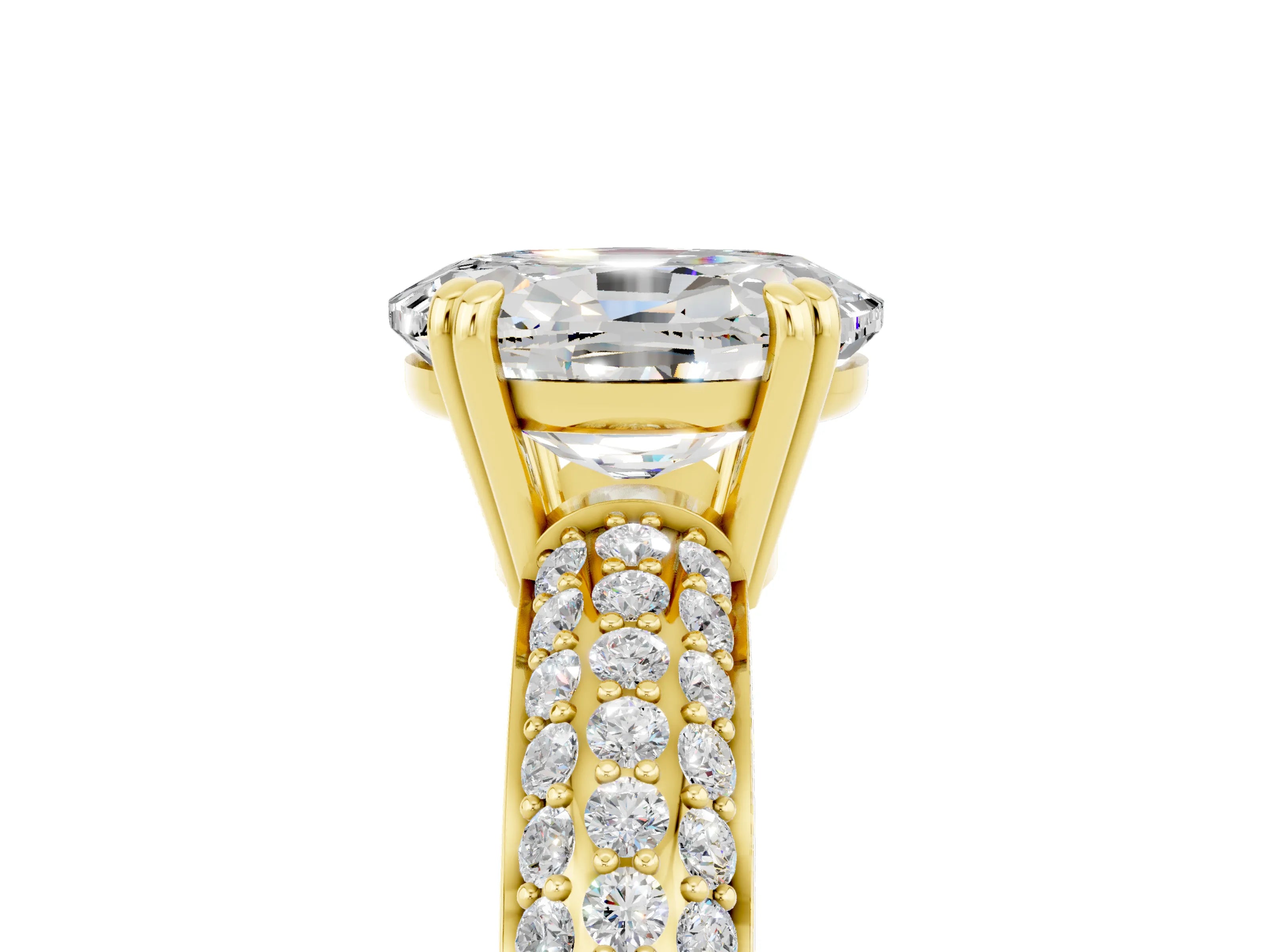 Yellow gold Oval Cut Cut Diamond Milgrain Marquise Band with Prong Setting_5