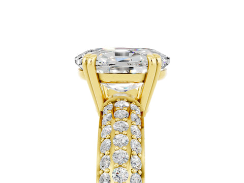 Yellow gold Oval Cut Cut Diamond Milgrain Marquise Band with Prong Setting_5