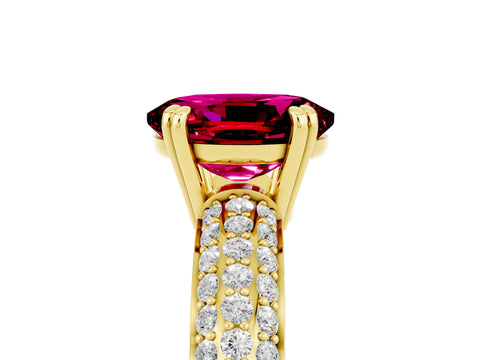Yellow gold Oval Cut Cut Diamond Milgrain Marquise Band with Prong Setting_5