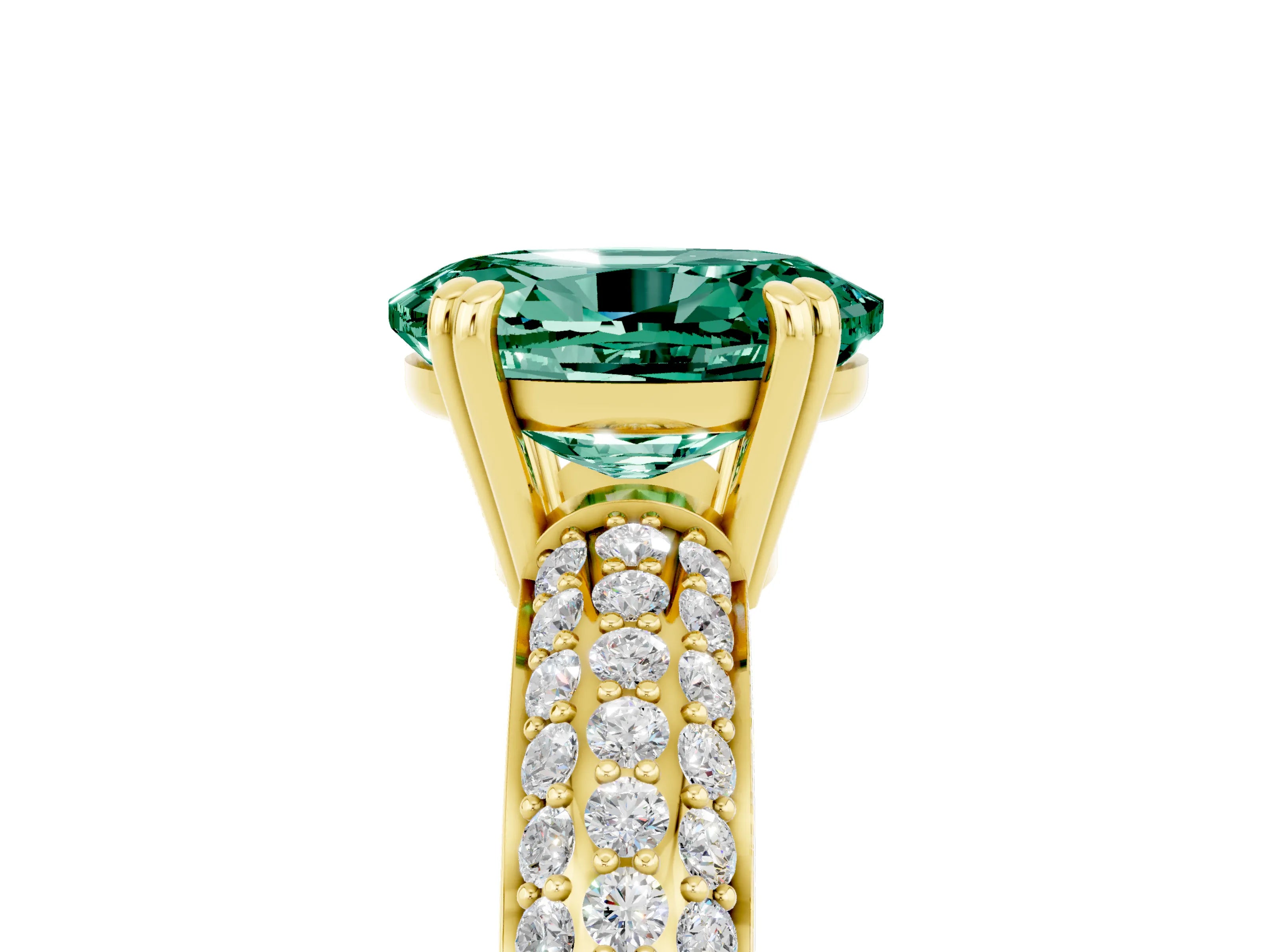Yellow gold Oval Cut Cut Diamond Milgrain Marquise Band with Prong Setting_5