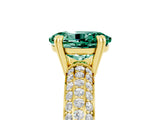 Yellow gold Oval Cut Cut Diamond Milgrain Marquise Band with Prong Setting_5