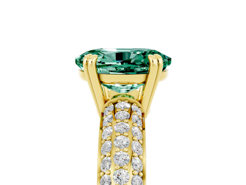 Yellow gold Oval Cut Cut Diamond Milgrain Marquise Band with Prong Setting_5