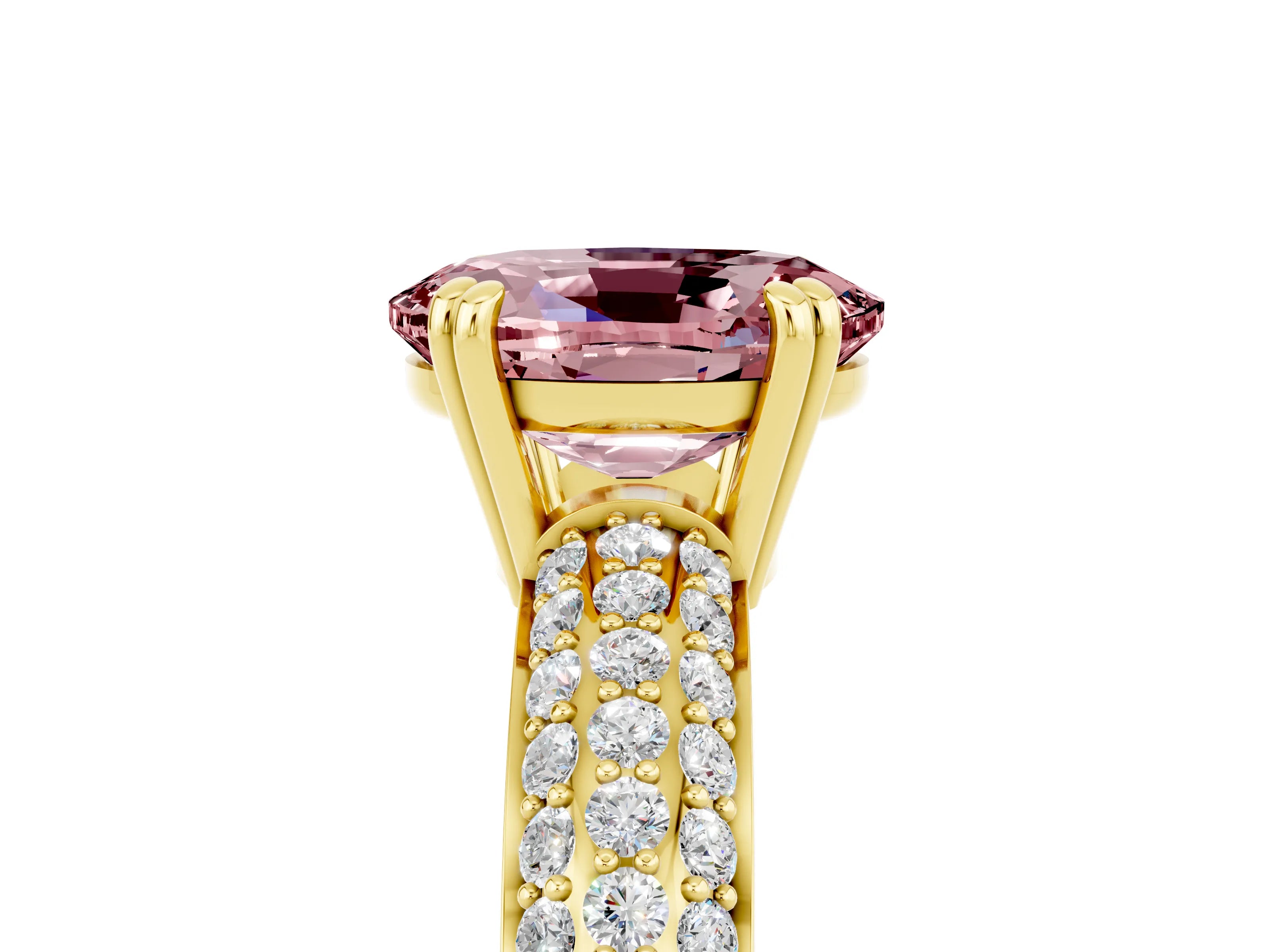 Yellow gold Oval Cut Cut Diamond Milgrain Marquise Band with Prong Setting_5