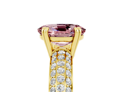 Yellow gold Oval Cut Cut Diamond Milgrain Marquise Band with Prong Setting_5