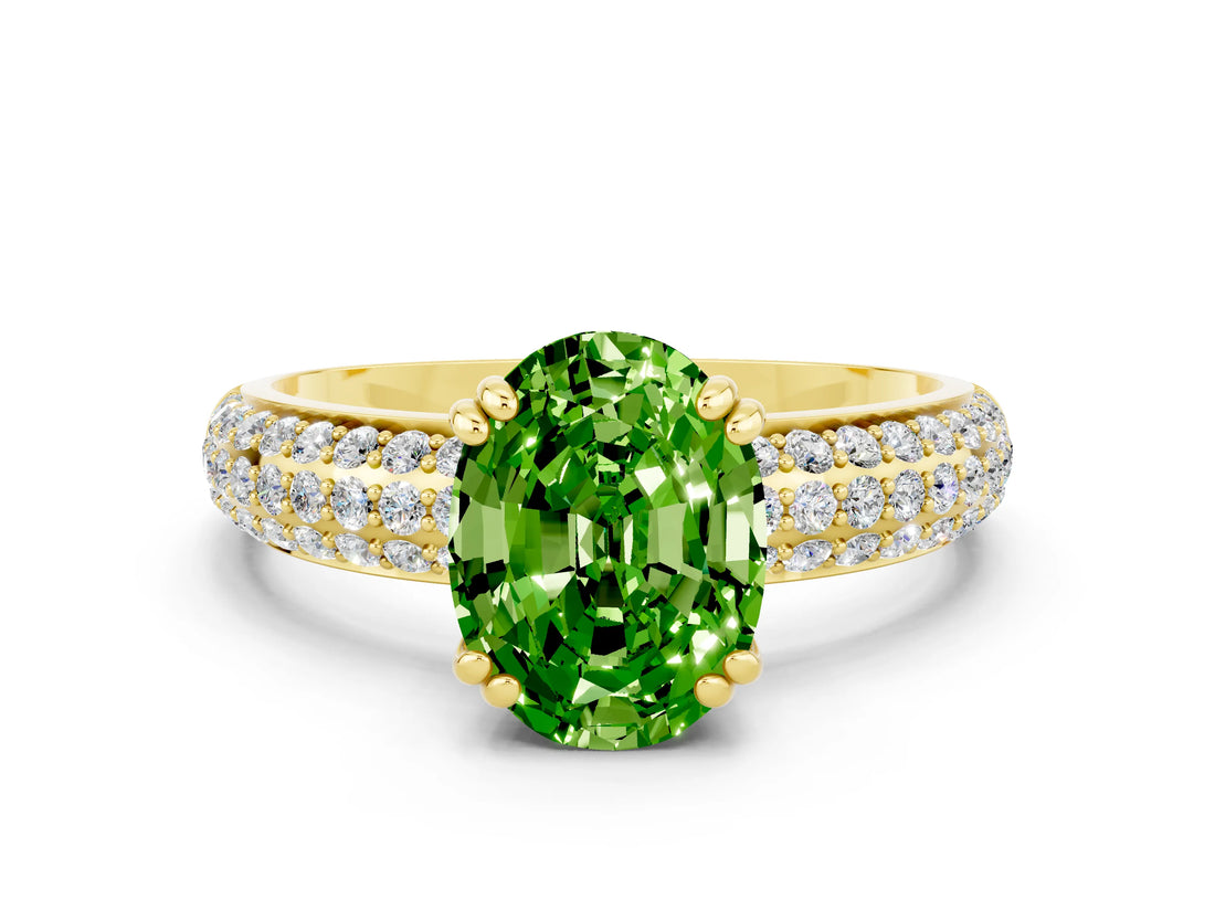 Yellow gold Oval Cut Cut Diamond Milgrain Marquise Band with Prong Setting