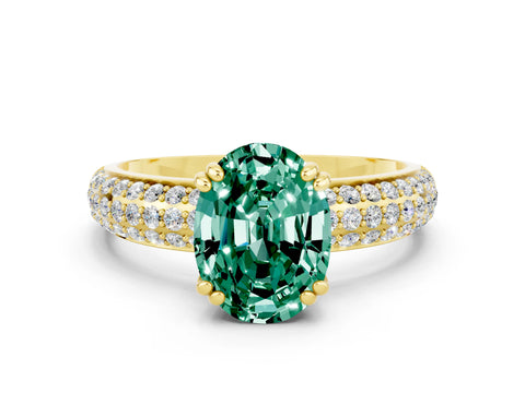 Yellow gold Oval Cut Cut Diamond Milgrain Marquise Band with Prong Setting
