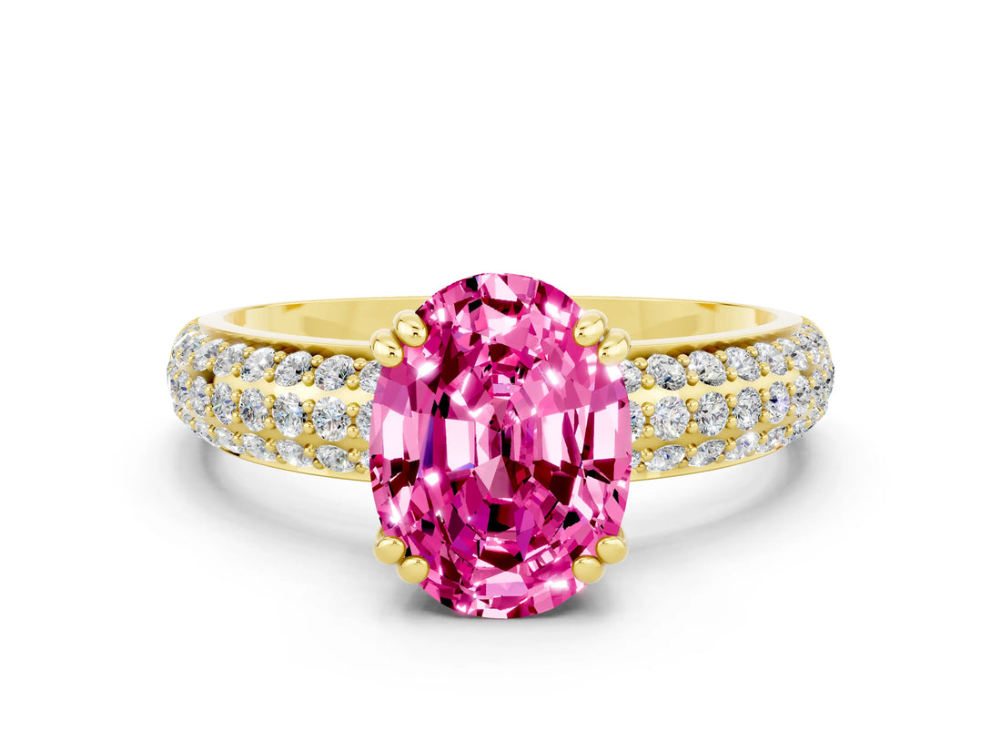 Yellow gold Oval Cut Cut Diamond Milgrain Marquise Band with Prong Setting