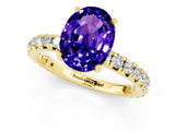 Yellow gold Oval Cut Cut Diamond Pavé Band with Four-Prong Setting_1
