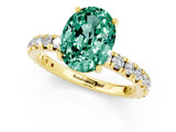 Yellow gold Oval Cut Cut Diamond Pavé Band with Four-Prong Setting_1