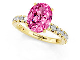 Yellow gold Oval Cut Cut Diamond Pavé Band with Four-Prong Setting_1