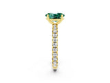 Yellow gold Oval Cut Cut Diamond Pavé Band with Four-Prong Setting_2
