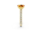 Yellow gold Oval Cut Cut Diamond Pavé Band with Four-Prong Setting_2