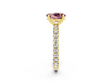 Yellow gold Oval Cut Cut Diamond Pavé Band with Four-Prong Setting_2