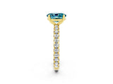 Yellow gold Oval Cut Cut Diamond Pavé Band with Four-Prong Setting_2