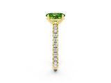 Yellow gold Oval Cut Cut Diamond Pavé Band with Four-Prong Setting_2