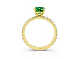 Yellow gold Oval Cut Cut Diamond Pavé Band with Four-Prong Setting_3