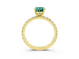 Yellow gold Oval Cut Cut Diamond Pavé Band with Four-Prong Setting_3