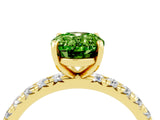 Yellow gold Oval Cut Cut Diamond Pavé Band with Four-Prong Setting_4