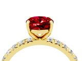 Yellow gold Oval Cut Cut Diamond Pavé Band with Four-Prong Setting_4